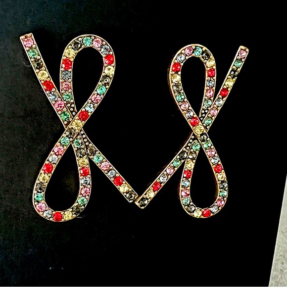 J. Crew Multicolor Sparkle Bow Earrins - Picture 1 of 5